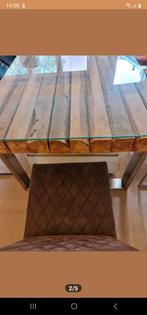 Zware RVS Tafel met Glazen Blad van Rofra, Ophalen, Gebruikt, 100 tot 150 cm, 200 cm of meer