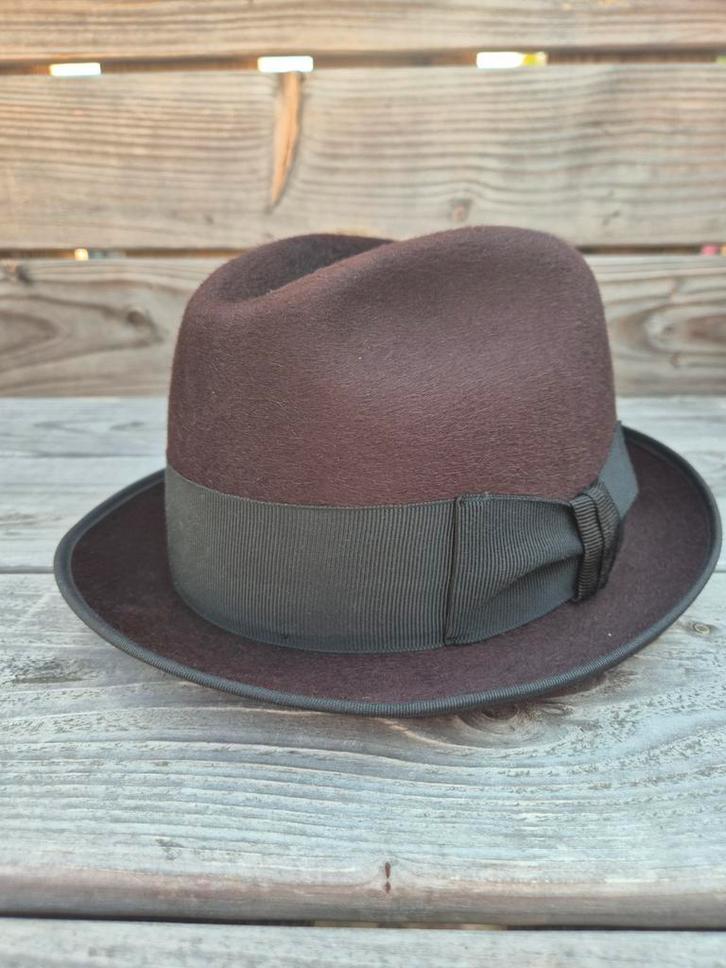 Stetson Premier Homburg Vintage 60's, Kleding | Heren, Hoeden en Petten, Zo goed als nieuw, Hoed, 57 cm (M, 7⅛ inch) of minder