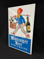 Emaille Reclame Moninger Bier Bord Super Mooi en Zeldzaam !!, Ophalen of Verzenden