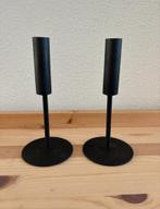 HEMA 2x kandelaar zwart 20 cm, Zwart, Ophalen of Verzenden, Zo goed als nieuw, Metaal