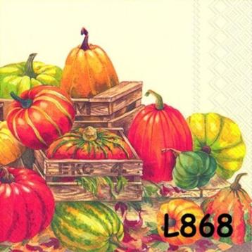 Servetten decoupage/bullet journal – pompoenen L868 – 35ct beschikbaar voor biedingen
