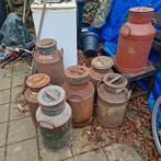 Collectie van oude melkbussen, Tuin en Terras, Tuinwanddecoratie, Ophalen of Verzenden, Gebruikt