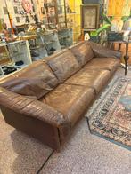 Vintage Leolux leren bank - 220cm breed, Ophalen, Gebruikt, Driepersoons, Rechte bank