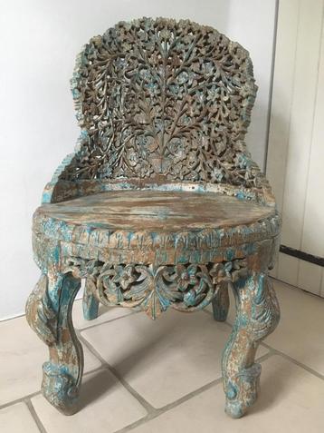 antieke/ unieke anglo-indisch fijn gestoken stoel beschikbaar voor biedingen
