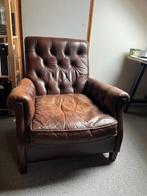 unieke Chesterfield lounge fauteuil - cognac, Huis en Inrichting, Fauteuils, Ophalen, Gebruikt, Lounge, 75 tot 100 cm