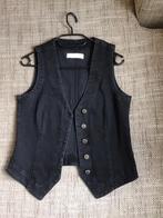 Zwarte gilet spijkerstof jeans denim  S/M, Kleding | Dames, Ophalen of Verzenden, Zo goed als nieuw, Zwart