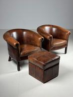 Collectie schapenleren fauteuils en banken, Huis en Inrichting, Fauteuils, Ophalen, Zo goed als nieuw, 75 tot 100 cm