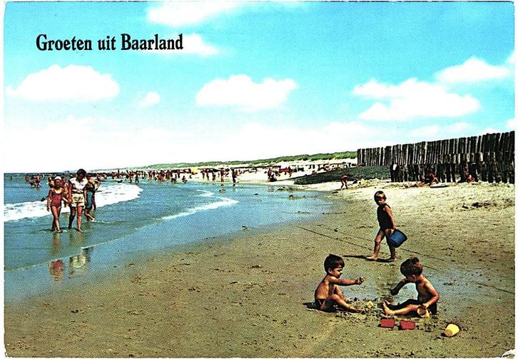 914213 Baarland Zeeland Strand badmode jr 60 70 Postzegel af, Verzamelen, Ansichtkaarten | Nederland, Gelopen, Zeeland, 1960 tot 1980