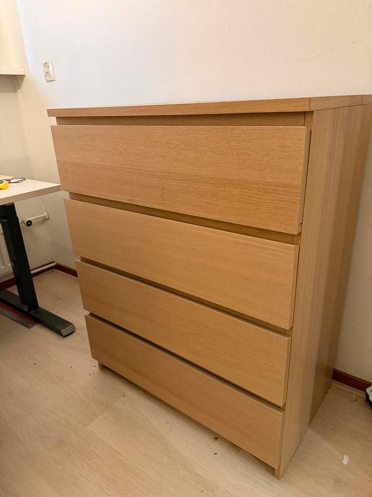 IKEA MALM Ladekast - Eikenfineer - In perfecte staat, Huis en Inrichting, Kasten | Ladekasten, Zo goed als nieuw, Minder dan 100 cm