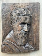 Houtsnijwerk van een man met baard, Antiek en Kunst, Ophalen