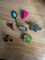 Set vintage broches – diverse designs – 7 stuks, Ophalen of Verzenden, Zo goed als nieuw, Overige kleuren, Overige materialen