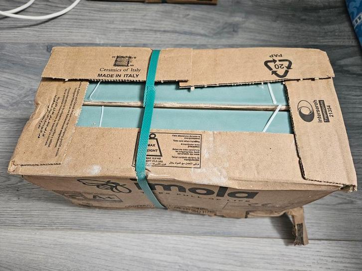 Groene badkamertegels 30 x 7,5 cm, Doe-het-zelf en Verbouw, Tegels, Nieuw, Wandtegels, Keramiek, 20 tot 40 cm, Minder dan 20 cm