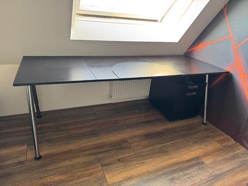 Groot verstelbaar bureau IKEA galant 220x80, Huis en Inrichting, Bureaus, Zo goed als nieuw, Bureau, In hoogte verstelbaar, Ophalen