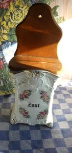 oude zoutbak/ zoutpot porselein/ voorraadpot zout, Ophalen of Verzenden