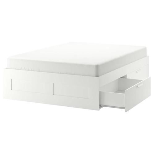 IKEA BRIMNES bed met opbergruimte 180*200 (+ mattress), Huis en Inrichting, Slaapkamer | Bedden, Gebruikt, Tweepersoons, Overige maten