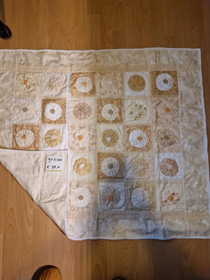 Handgemaakte Patchwork dekentje- 90x100 cm, Kinderen en Baby's, Babywiegjes en Ledikanten, Nieuw, Ledikant, Ophalen of Verzenden