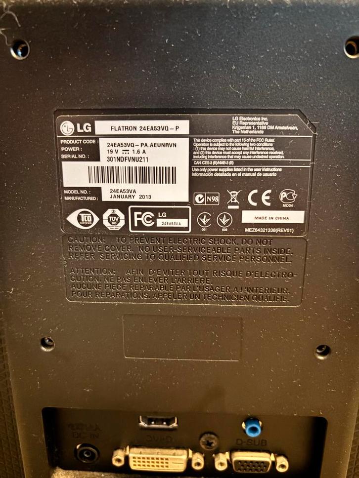 LG Flattron 24EA53VQ-P - 24 inch monitor, Computers en Software, Monitoren, Gebruikt, 60 Hz of minder, HDMI, Gaming, Full HD, 5 ms of meer