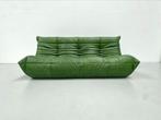 Togo 3-seater in green leather by M.Ducaroy for Ligne Roset., Huis en Inrichting, Banken | Sofa's en Chaises Longues, 100 tot 125 cm