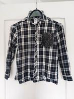 Leuke blouse zwart/wit geruit maat 134/140, Ophalen of Verzenden, Zo goed als nieuw, Meisje, Overhemd of Blouse
