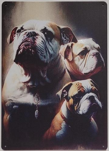 Bulldog honden collage reclamebord van metaal wandbord deco  beschikbaar voor biedingen