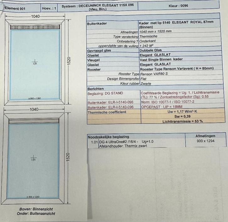 raamkozijn, Doe-het-zelf en Verbouw, Kozijnen en Schuifpuien, Nieuw, Raamkozijn, Kunststof, 75 tot 150 cm, 75 tot 150 cm, Inclusief glas