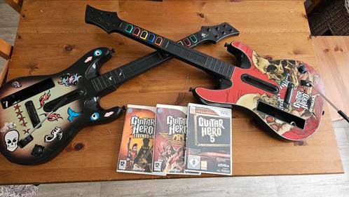 Guitar Hero Nintendo Wii | 2 gitaren + 3 spellen, Spelcomputers en Games, Games | Nintendo Wii, Muziek, Ophalen of Verzenden