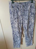 Print broek Samoon maat 48 blauw-wit craquelé motief, Blauw, Ophalen of Verzenden, Zo goed als nieuw, Samoon