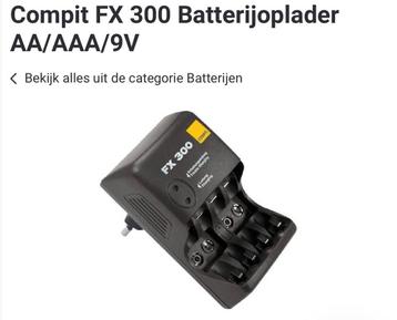 Batterijlader geschikt voor AA/AA+/9V