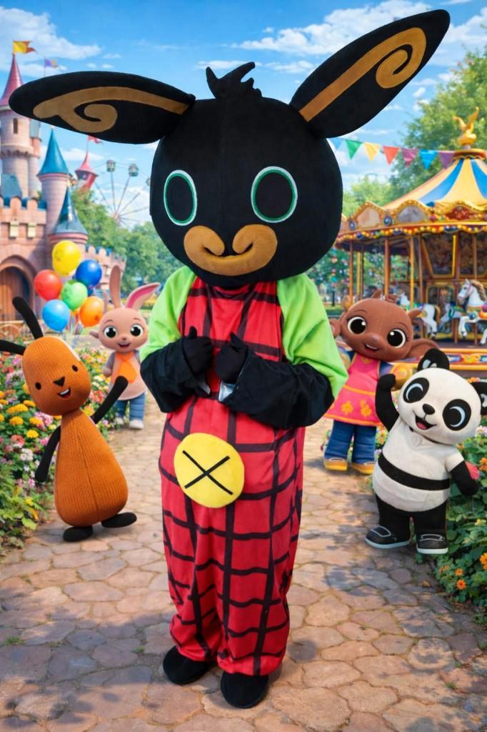 Mascotte Bing, Hobby en Vrije tijd, Feestartikelen | Verhuur, Zo goed als nieuw, Verjaardag, Ophalen of Verzenden