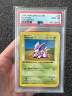 Pokémon PSA 10 1st edition Nidoran #55 Base set, Ophalen of Verzenden, Zo goed als nieuw, Losse kaart, Foil