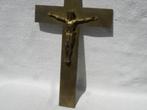 Antieke grote Art Deco Crucifix van koper jaren 30/ 40, Ophalen of Verzenden