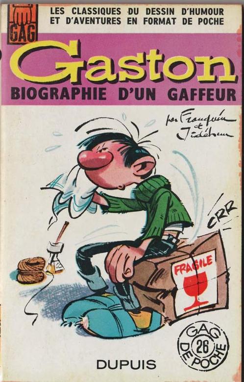 Franquin + Jidéhem: Gaston - biographie d'un gaffeur (1965), Verzamelen, Stripfiguren, Zo goed als nieuw, Boek of Spel, Guust of Robbedoes