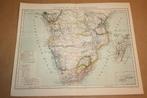 Antieke kaart - Zuid-Afrika en Madagaskar - Circa 1885 !!, Boeken, Atlassen en Landkaarten, Gelezen, Ophalen of Verzenden, Landkaart