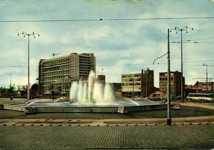 Rotterdam, Fontein Hofplein - gelopen, Verzamelen, Ansichtkaarten | Nederland, Gelopen, Noord-Brabant, 1920 tot 1940, Ophalen of Verzenden
