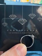 Witgouden Diamanten Ring 14K  - met Certificaat, Sieraden, Tassen en Uiterlijk, Ringen, Ophalen, 18 tot 19, Gebruikt, Wit