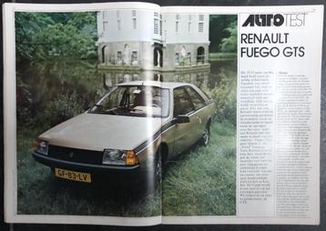 Testen van Renault Fuego in Autovisie e.a. beschikbaar voor biedingen