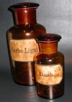 Apothekers Potten Amber / Carbo Ligni + Kamala, Antiek en Kunst, Ophalen