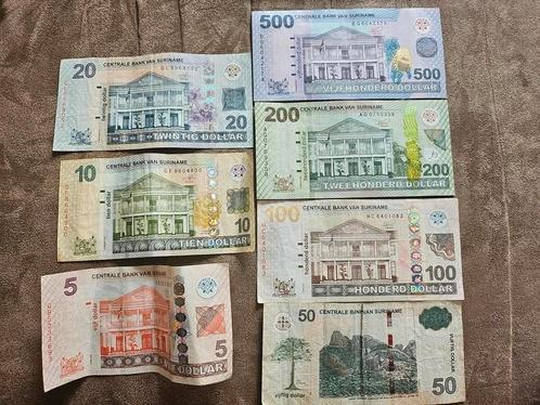 Collectie Surinaamse dollar biljetten, Postzegels en Munten, Munten en Bankbiljetten | Verzamelingen, Bankbiljetten, Buitenland