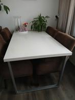 Witte hoogglans eettafel 160x90, Huis en Inrichting, Tafels | Salontafels, Ophalen, Gebruikt, 50 tot 100 cm, Rechthoekig