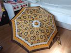 WOW retro vintage Geel Bruine Floral Bloemen Paraplu 70's, Overige typen, Ophalen of Verzenden