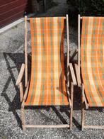 2 Retro Jaren 70 strandstoelen., Tuin en Terras, Tuinstoelen, Ophalen, Gebruikt