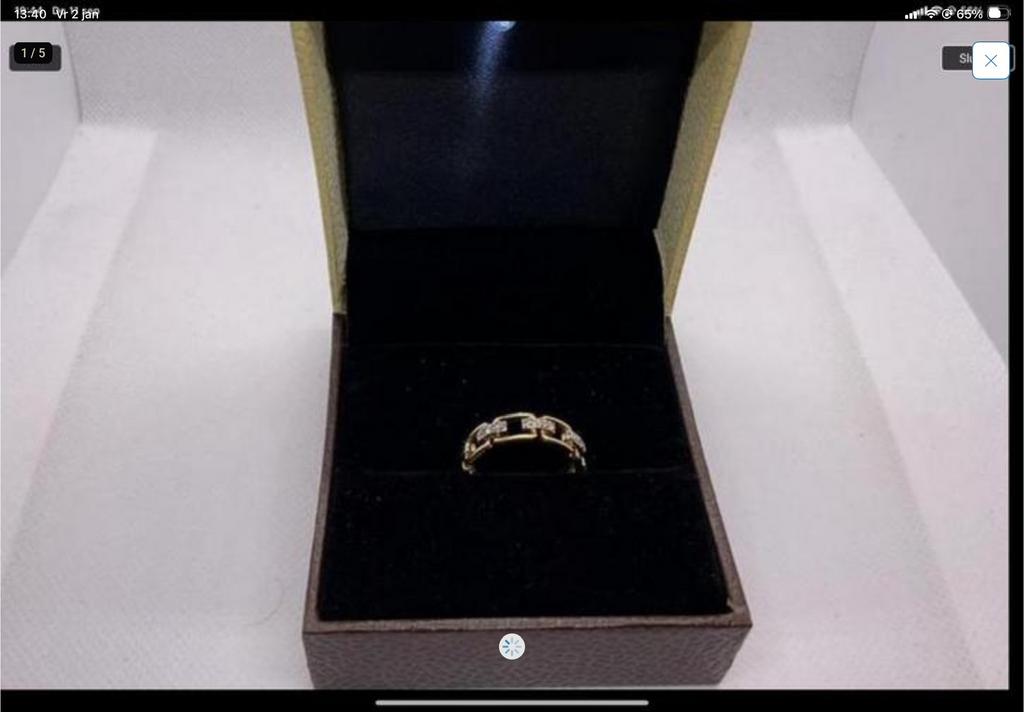 Ring goud met diamanten, Nieuw, Ophalen of Verzenden, 17 tot 18, Dame