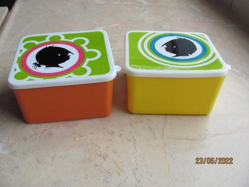 HEMA 2x JIP JANNEKE opbergdoosjes SNACKBOX geel oranje IZGS, Huis en Inrichting, Keuken | Keukenbenodigdheden, Gebruikt, Ophalen of Verzenden