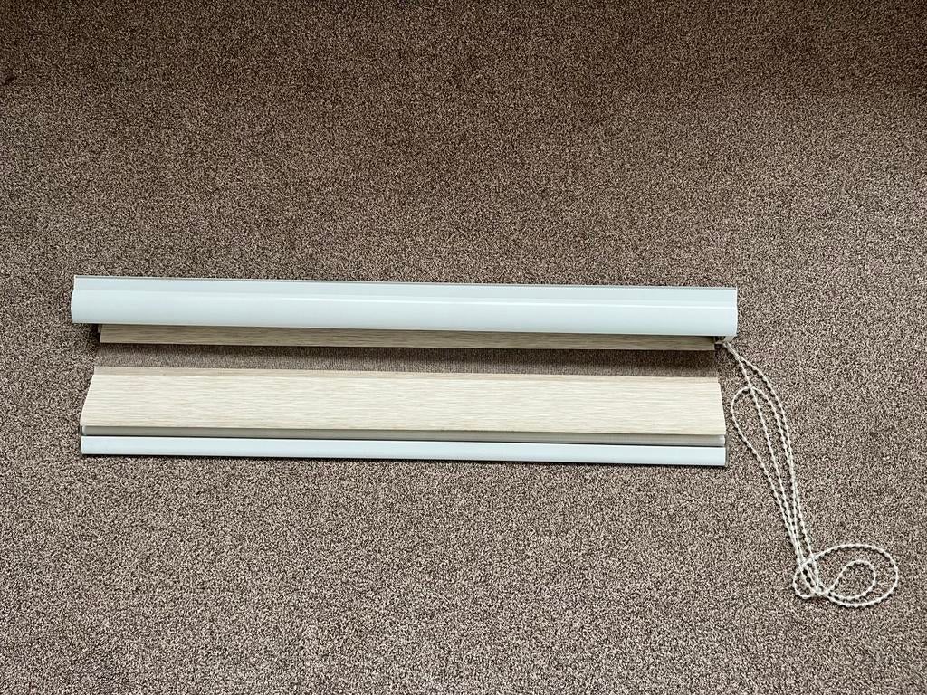 Duo rolgordijnen beige, Ophalen, Gebruikt, Beige, 50 tot 100 cm