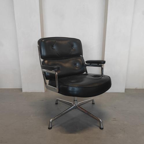 Vitra Eames Lobby chair - ES 108 - Zwart leder - Bureaustoel, Huis en Inrichting, Stoelen, Gebruikt, Eén, Leer, Zwart, Ophalen of Verzenden