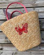 Stevige Stro Tas (Gevoerd) Nieuw! Handig op strandvakantie, Ophalen of Verzenden, Nieuw, Roze, Shopper