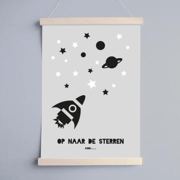 Kinderposter Poster Raket Sterren A3 ANNIdesign beschikbaar voor biedingen