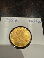 1828 B 10 Gulden Willem I PR/FDC, Koning Willem I, Losse munt, 10 gulden, Goud