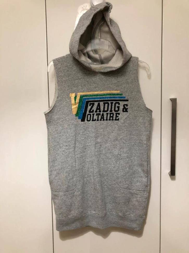 Mini jurk Zadig & Voltaire - hoddie jurkje - S, Kleding | Dames, Jurken, Zo goed als nieuw, Maat 36 (S), Grijs, Boven de knie