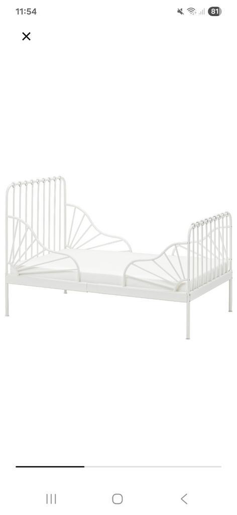 Ikea Minnen meegroeibed nieuw model + lattenbodem ZGAN, Huis en Inrichting, Slaapkamer | Bedden, Zo goed als nieuw, Eenpersoons
